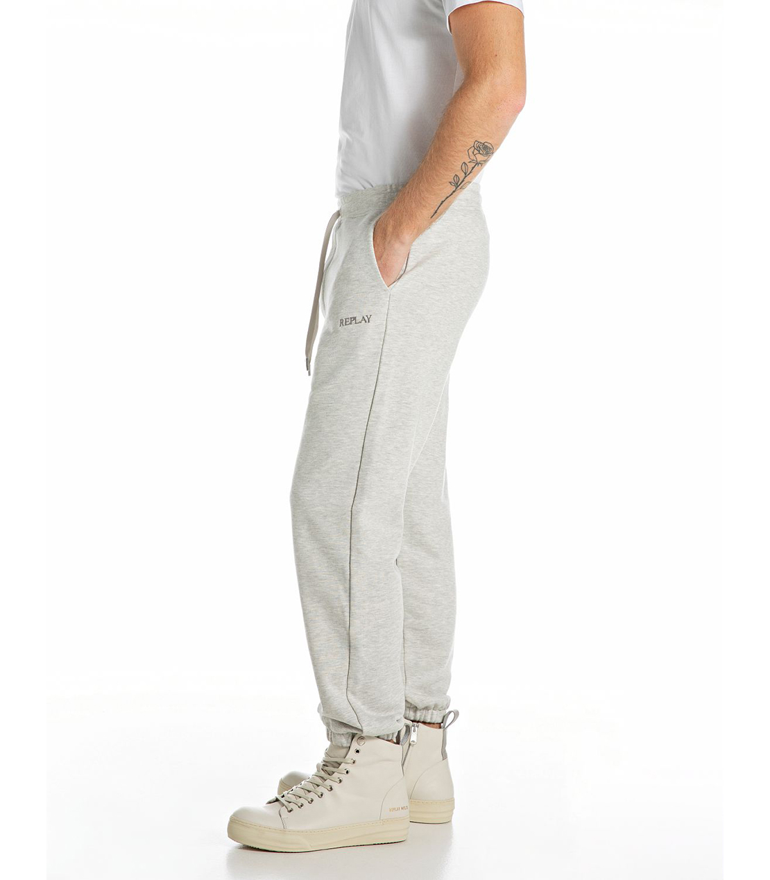 レギュラーフィットコットンテリージョガーパンツ（セットアップ） 詳細画像 ライトグレーメランジ 3